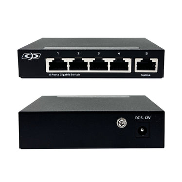 5-poorts 10 Gigabit Unmanaged switch, 5x10G RJ45 Ethernet, ondersteunt 1G/2, 5G/5G/10G, 160 Gbit/s bandbreedte, metalen desktop-binardat- netwerkschakelaar, voor gaming, NAS, kleine bedrijven, plug