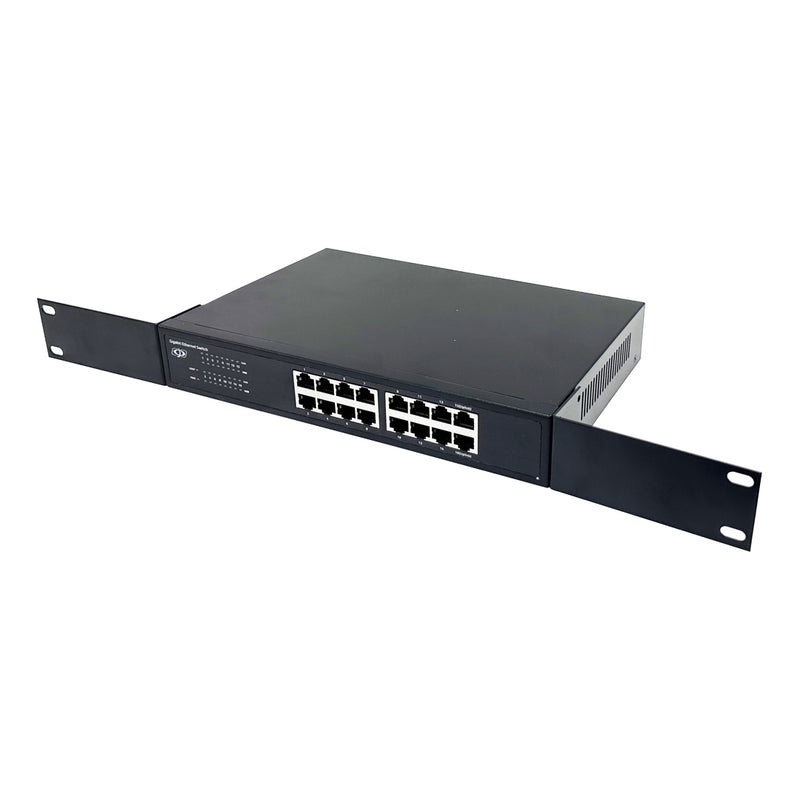 16-Port 10/100/1000Mbps Gigabit Ethernet Network Switch - Desktop/Wall Mount/Rack Mount - Unmanaged - 1U - 32Gbps Total Bandwidth