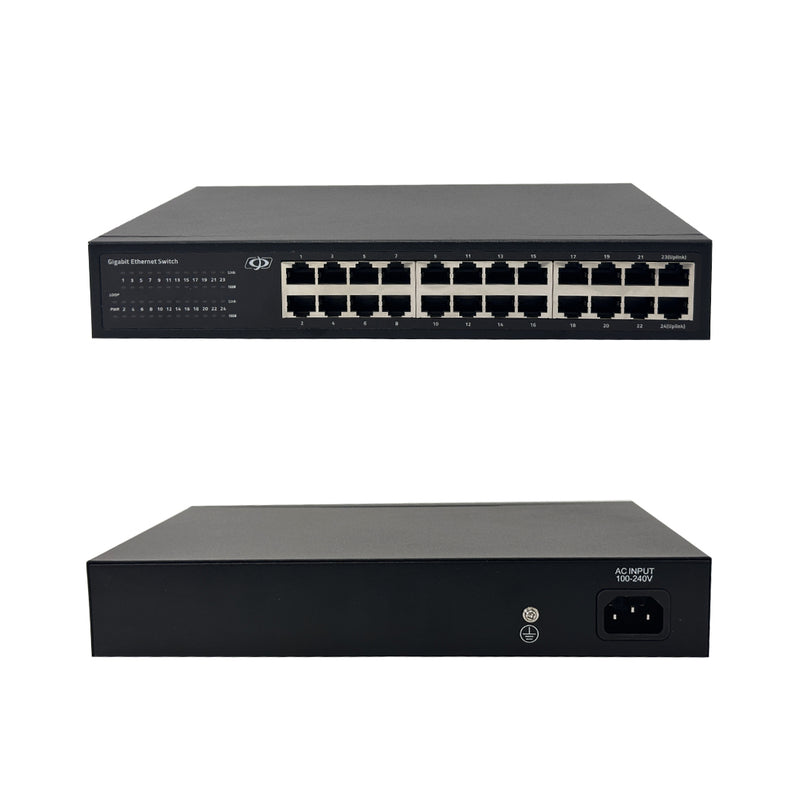 24-Port 10/100/1000Mbps Gigabit Ethernet Network Switch - Desktop/Wall Mount/Rack Mount - Unmanaged - 1U - 48Gbps Total Bandwidth