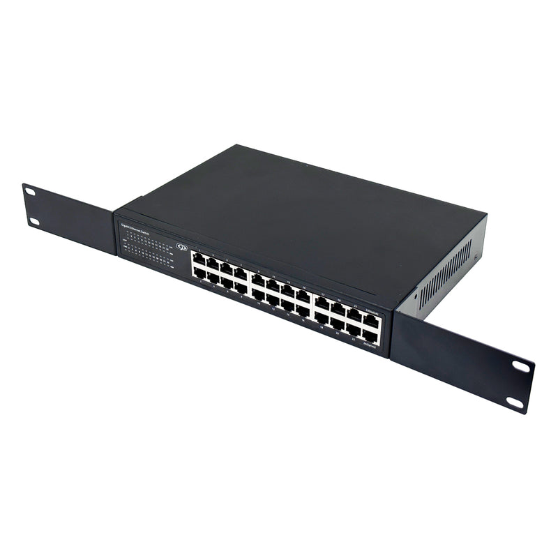24-Port 10/100/1000Mbps Gigabit Ethernet Network Switch - Desktop/Wall Mount/Rack Mount - Unmanaged - 1U - 48Gbps Total Bandwidth