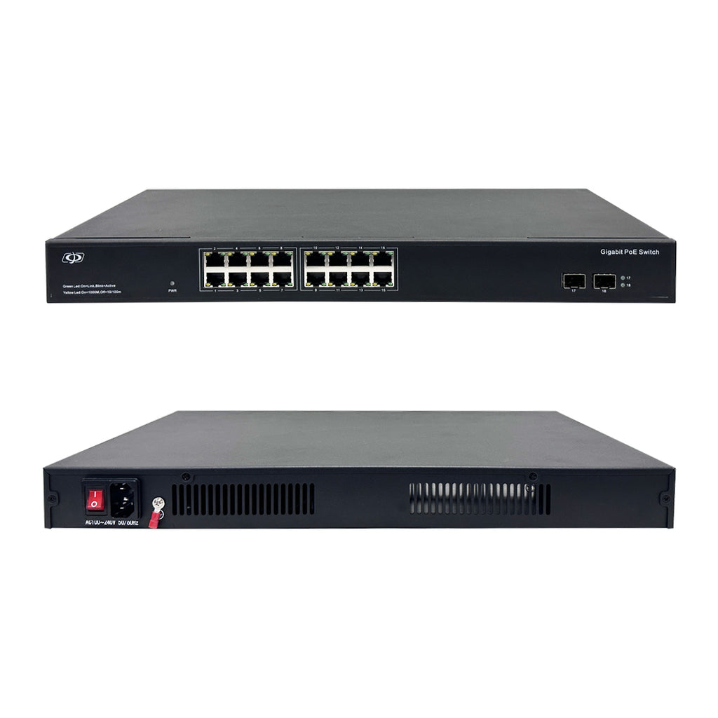 16-Port Gigabit 275W PoE+ Switch + 2-Port SFP Uplink - Desktop/Rack Mo