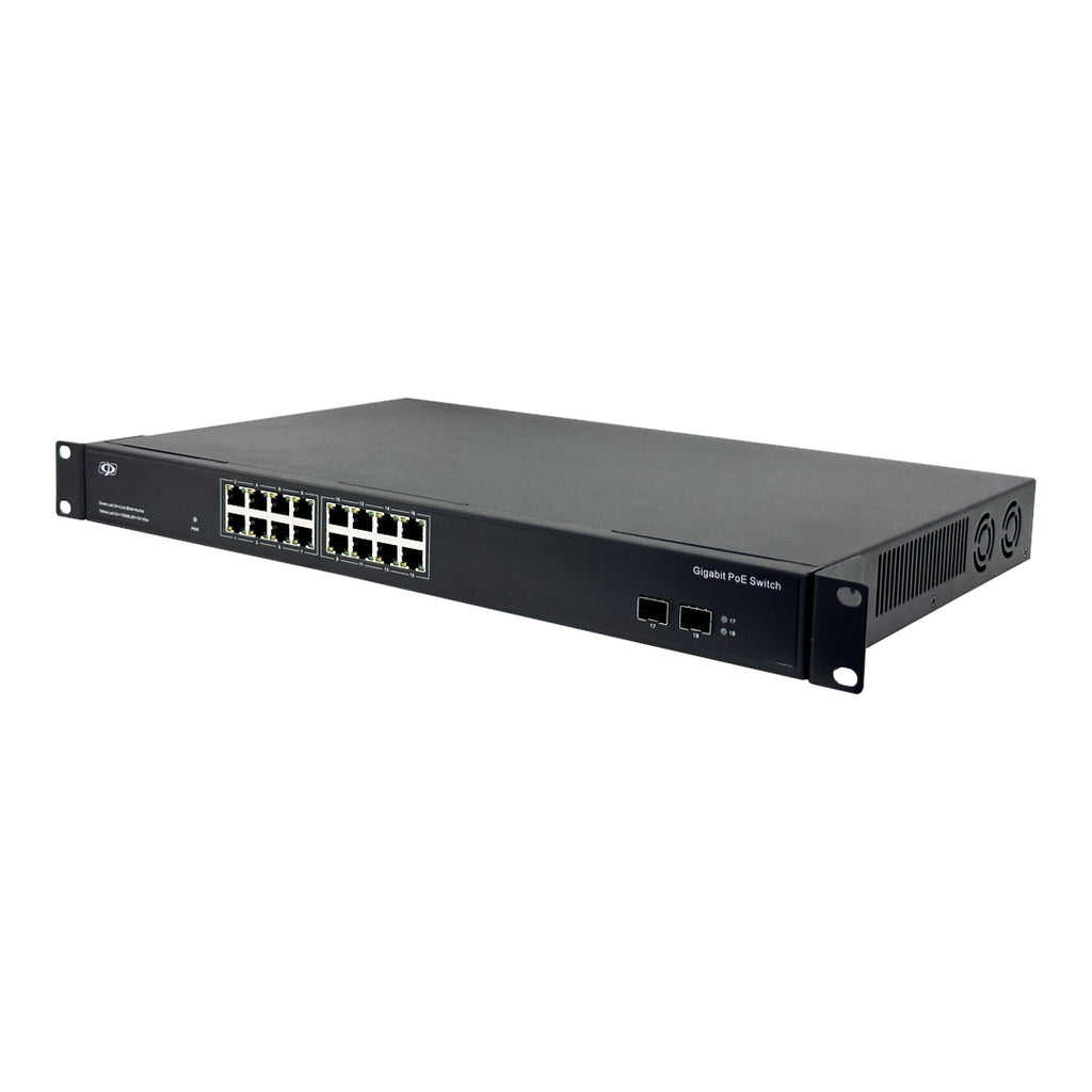 16-Port Gigabit 275W PoE+ Switch + 2-Port SFP Uplink - Desktop/Rack Mo