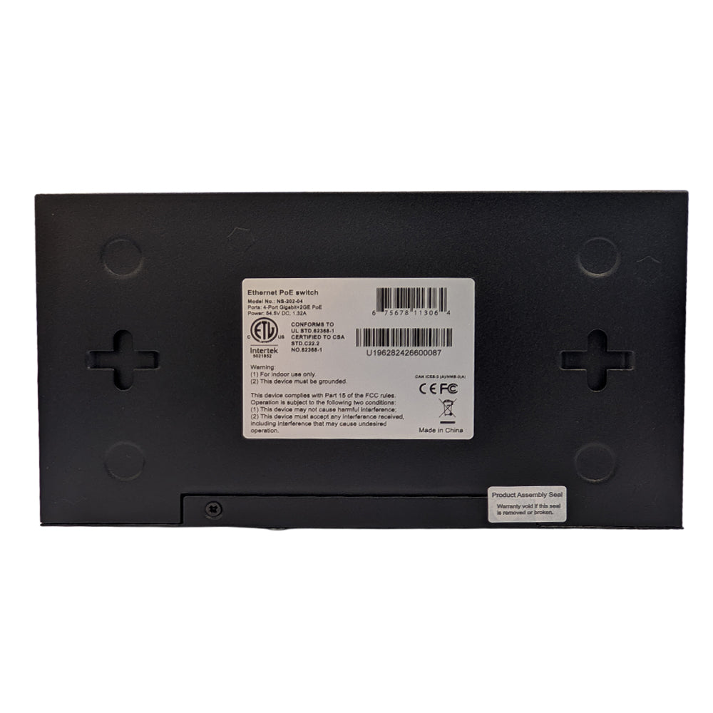 4-Port Gigabit PoE+ Unmanaged Switch + 2-Port RJ45 60W