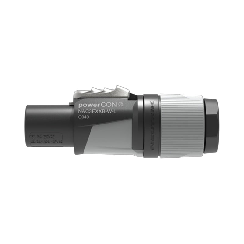 Neutrik 2 Pole 3 Wire AC Power-out Cable Connector - Grey (for 10-16mm diameter cable)