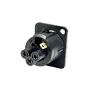 Neutrik 3-pin XLR Male D-cut Panel Mount - Screw-Down