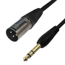 XLR 3-pin Male to 1/4 Inch TRS Male Balanced Cable