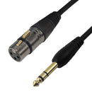 XLR 3-pin Female to 1/4 Inch TRS Male Balanced Cable