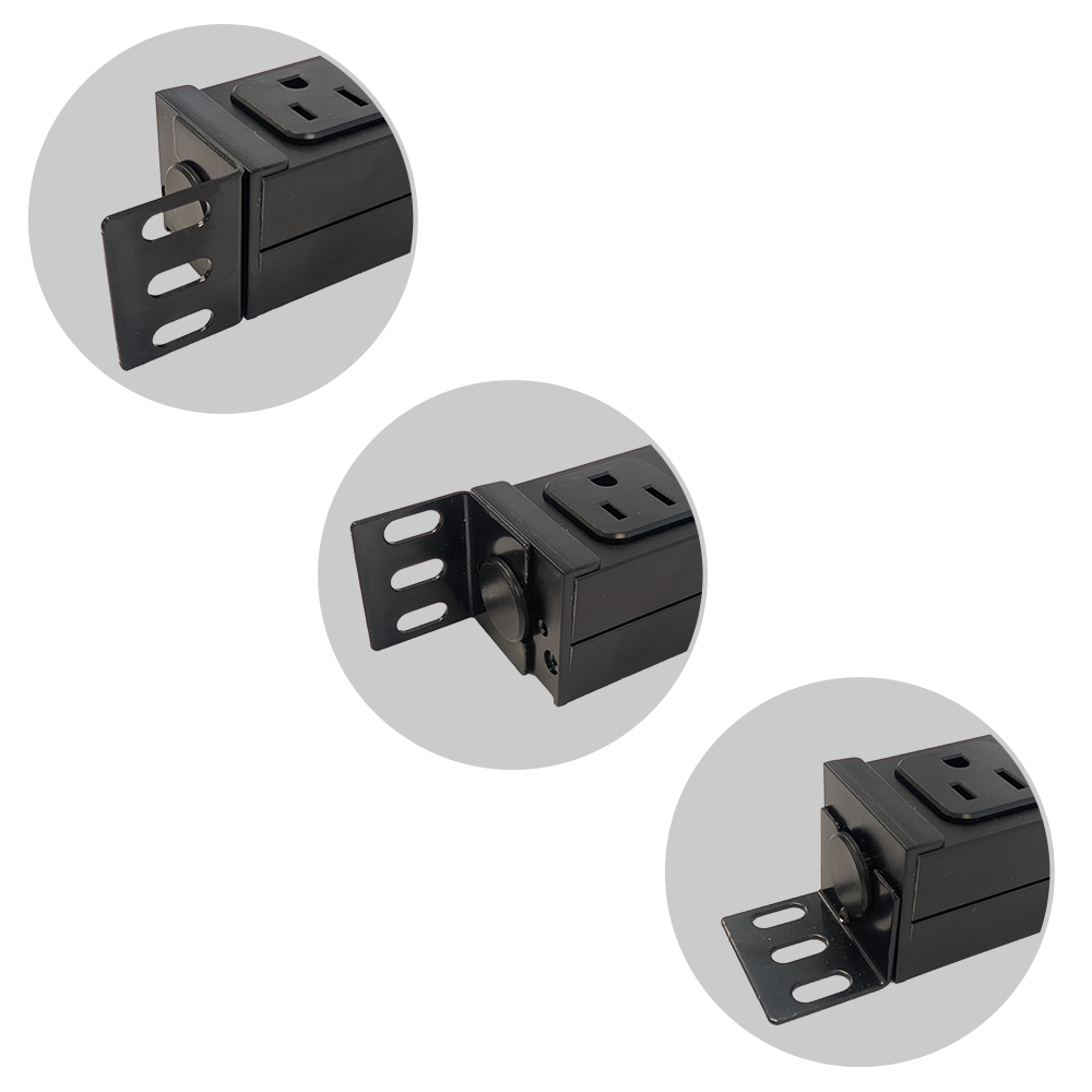 8 Outlet Surge Protector 2100J - 45 Degree Angle Plug, Metal - Black