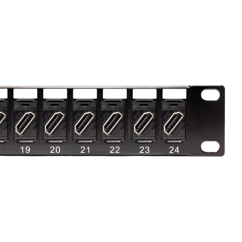 Custom Hdmi Rack 24-Port HDMI patch panel, 19 inch rackmount 1U