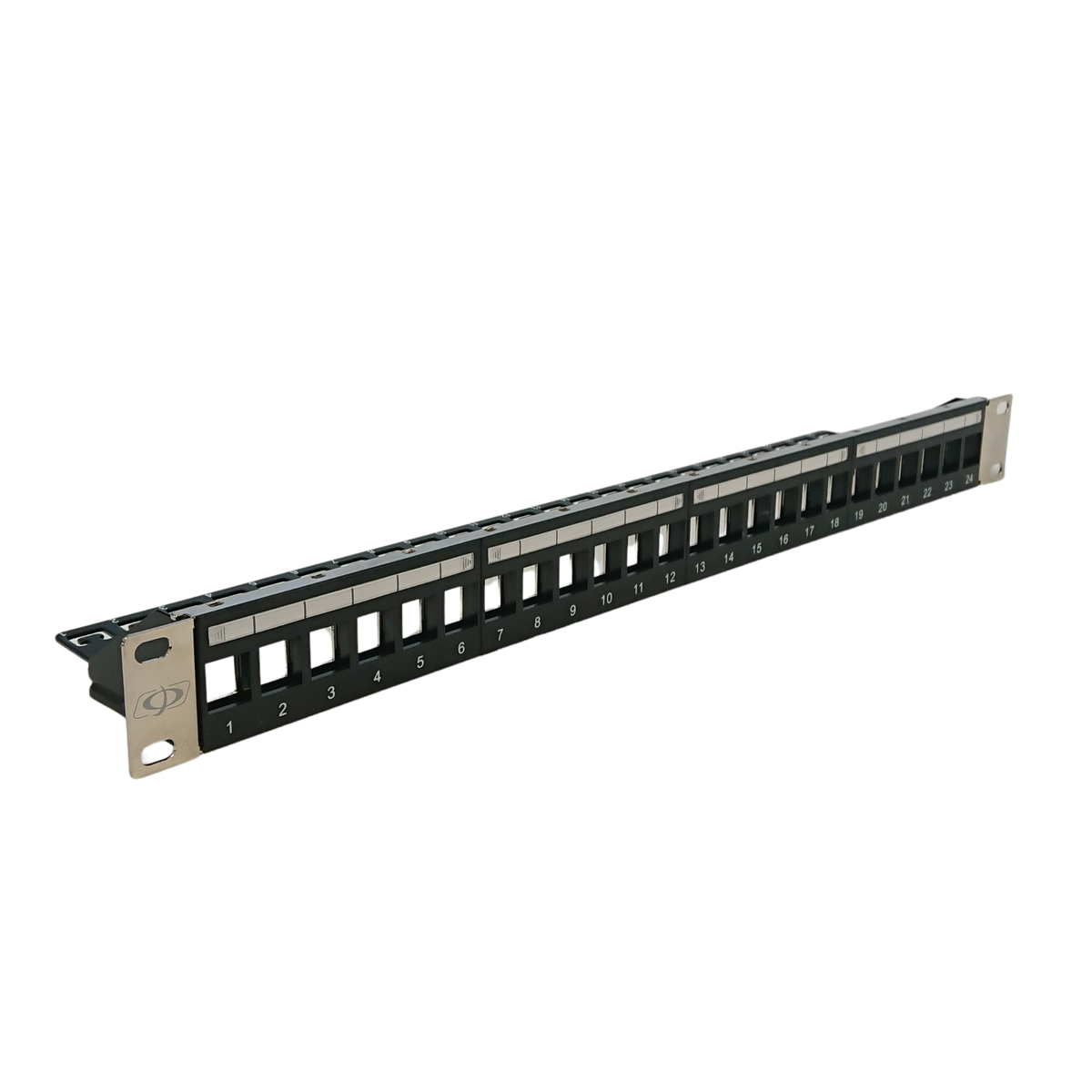 1U 24-port Keystone Patch Panel - 19 inch Rack Mount - Cable Manager - Shielded - Unloaded