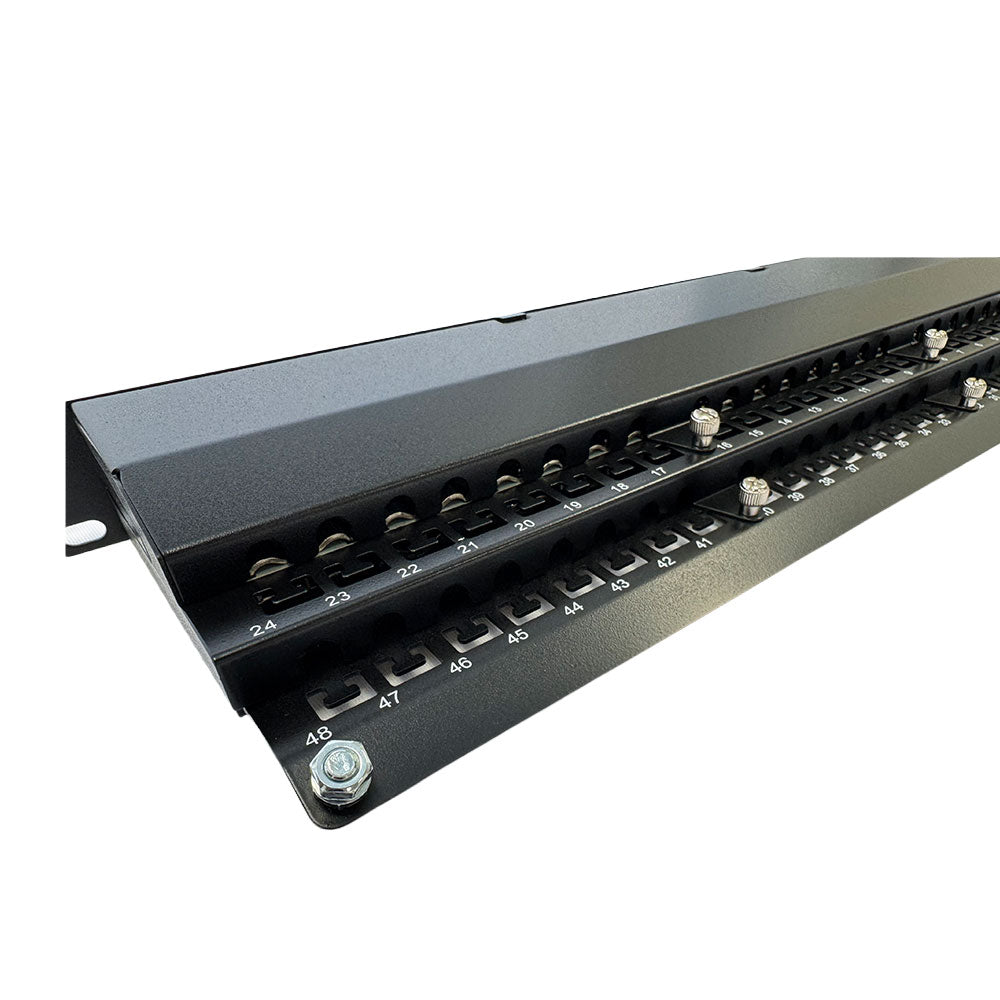 48-Port CAT6A Shielded Patch Panel, 19" Rackmount 1U