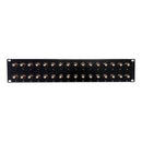 32-Port 75 Ohm BNC Patch Panel, 19 Inch Rackmount 2U