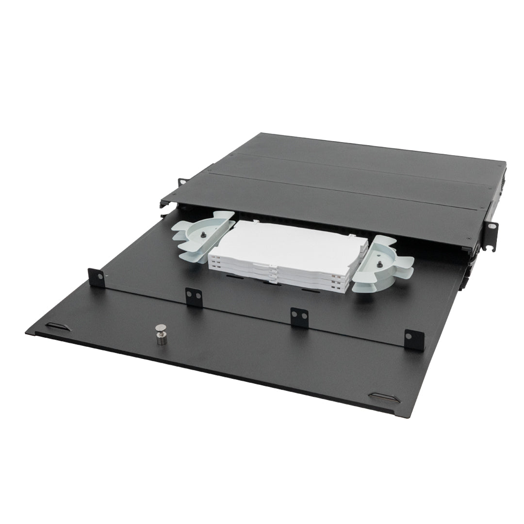 1U Premium LGX Style Sliding Panel (holds 3 cassettes) - Black