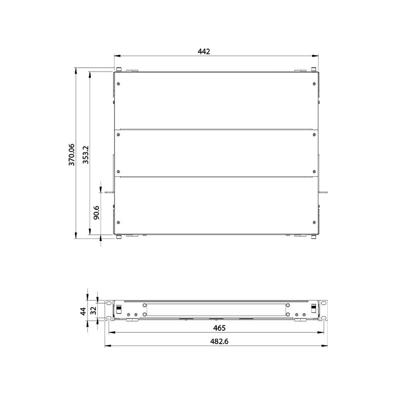 1U Premium LGX Style Sliding Panel (holds 3 cassettes) - Black