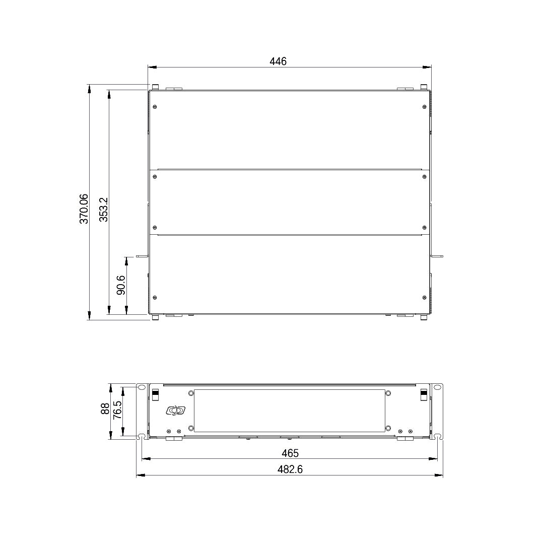 2U Premium LGX Style Sliding Panel (holds 6 cassettes) - Black