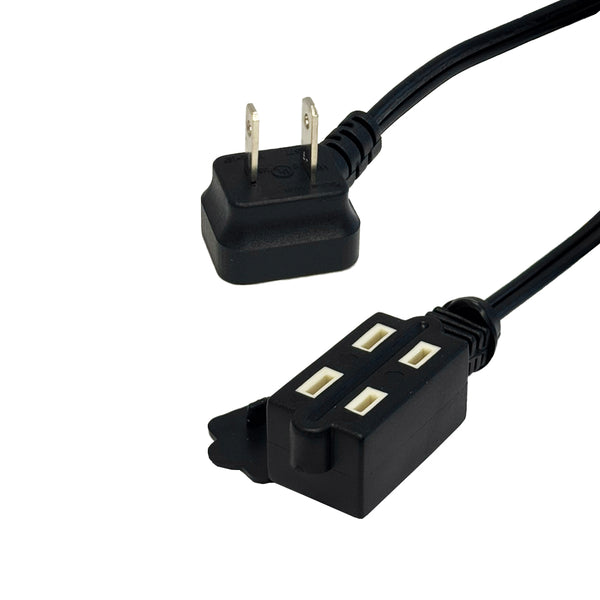 1-15P 45 Degree to 1-15R Triple Tap Power Cable - 16AWG - SPT-2 - 13A/125V