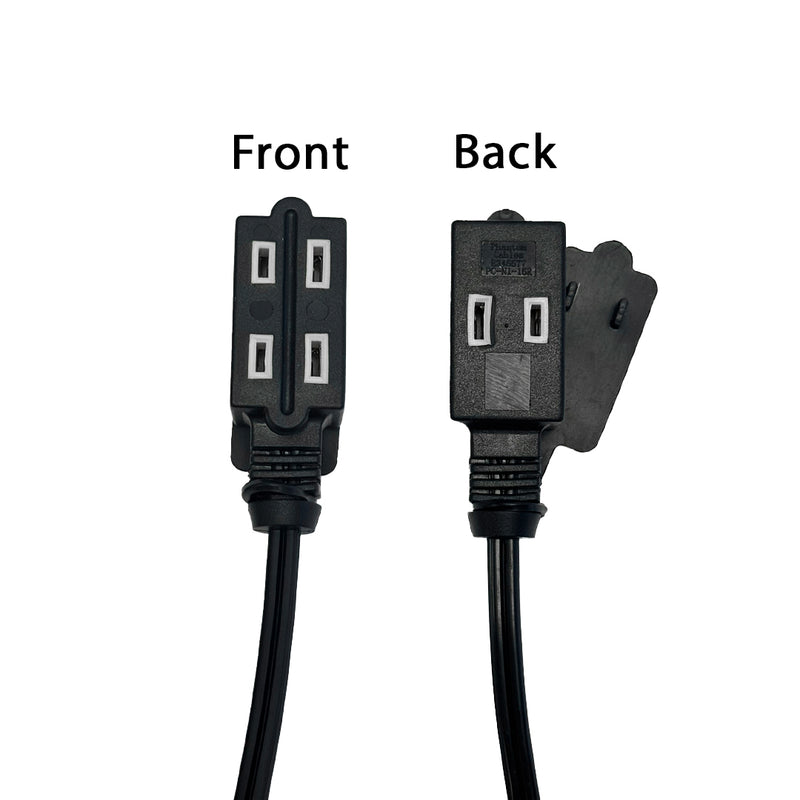 1-15P 45 Degree to 1-15R Triple Tap Power Cable - 16AWG - SPT-2 - 13A/125V