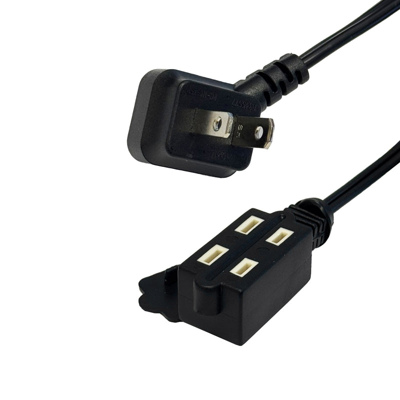 1-15P 45 Degree to 1-15R Triple Tap Power Cable - 16AWG - SPT-2 - 13A/125V