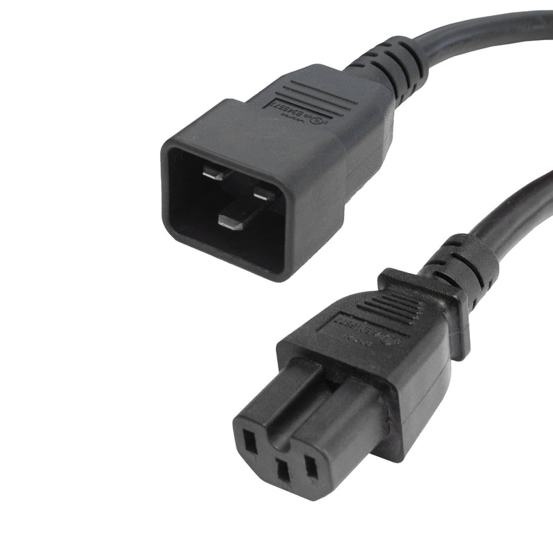 IEC C20 to IEC C15 Power Cable - SJT Jacket