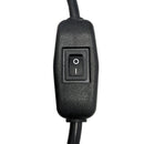 NEMA 5-15P to IEC C13 Power Cable with ON/OFF Switch - 16AWG - SJT Jacket