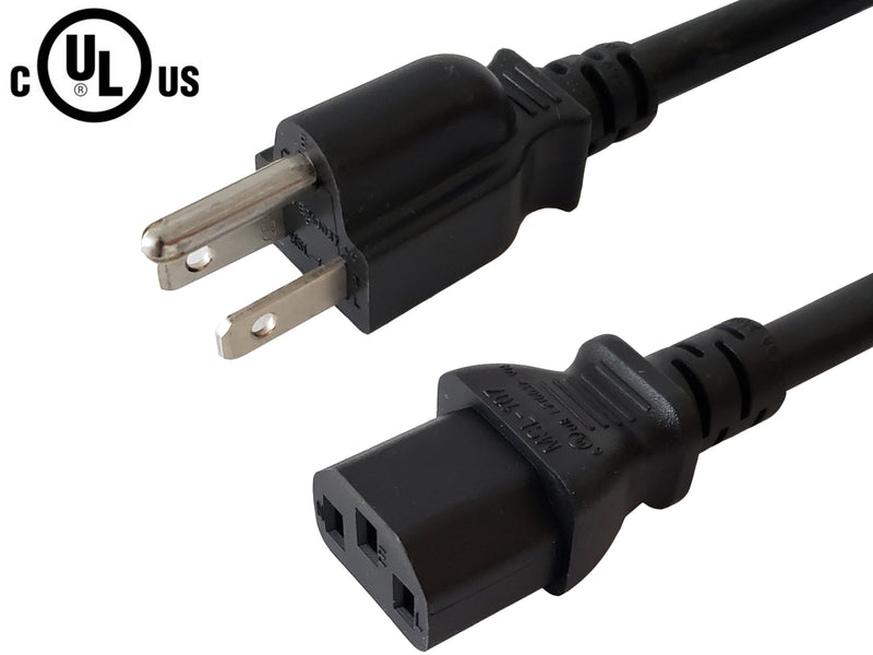 5-15P to C13 Power Cable - 18AWG - SJT Jacket