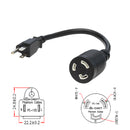 1ft NEMA 5-15P to NEMA L5-20R Power Cable - 14AWG - SJT Jacket