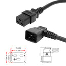 IEC C19 to IEC C20 Left Angle Power Cable - SJT Jacket