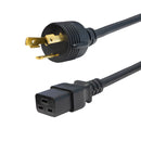 NEMA L6-30P to IEC C19 Power Cable - 12AWG - SJT Jacket