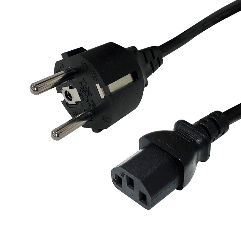 SCHUKO CEE 7/7 (Euro) to IEC-C13 - H05VV-F 1.0 (10A 250V) Power Cable