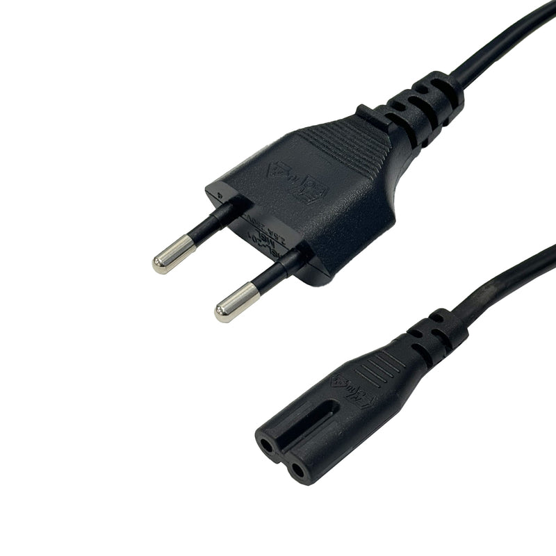 CEE 7/16 (Euro) to IEC-C7 - H05VV-F 0.75 (2.5A 250V) Power Cable