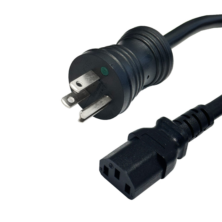 thumbnail interactive-video image 1 of 25Ft 14AWG Heavy Duty PC Power Cord - 15A, C13 Connector, NEMA 5-15P To C13 - UL Standard 1 of 4