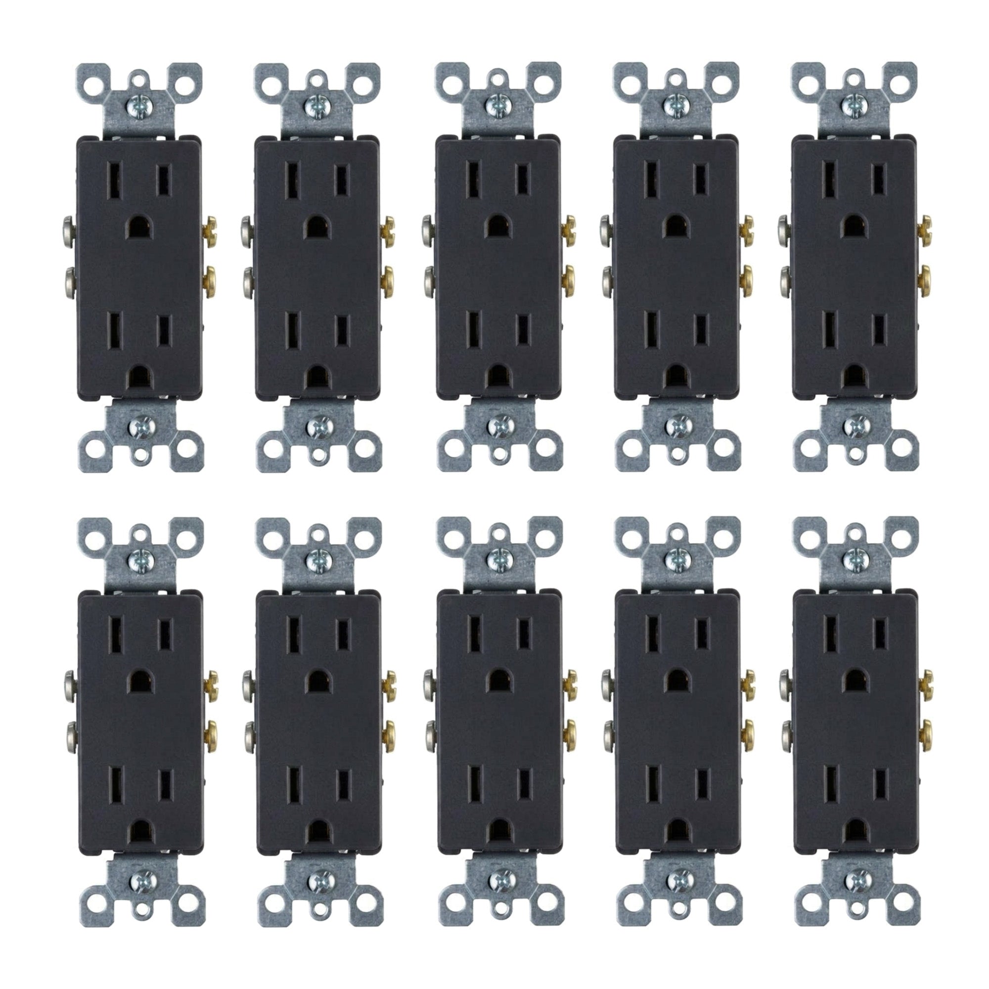 Decora Tamper-Resistant Duplex Power Receptacle (15A 125V) 10 Pack