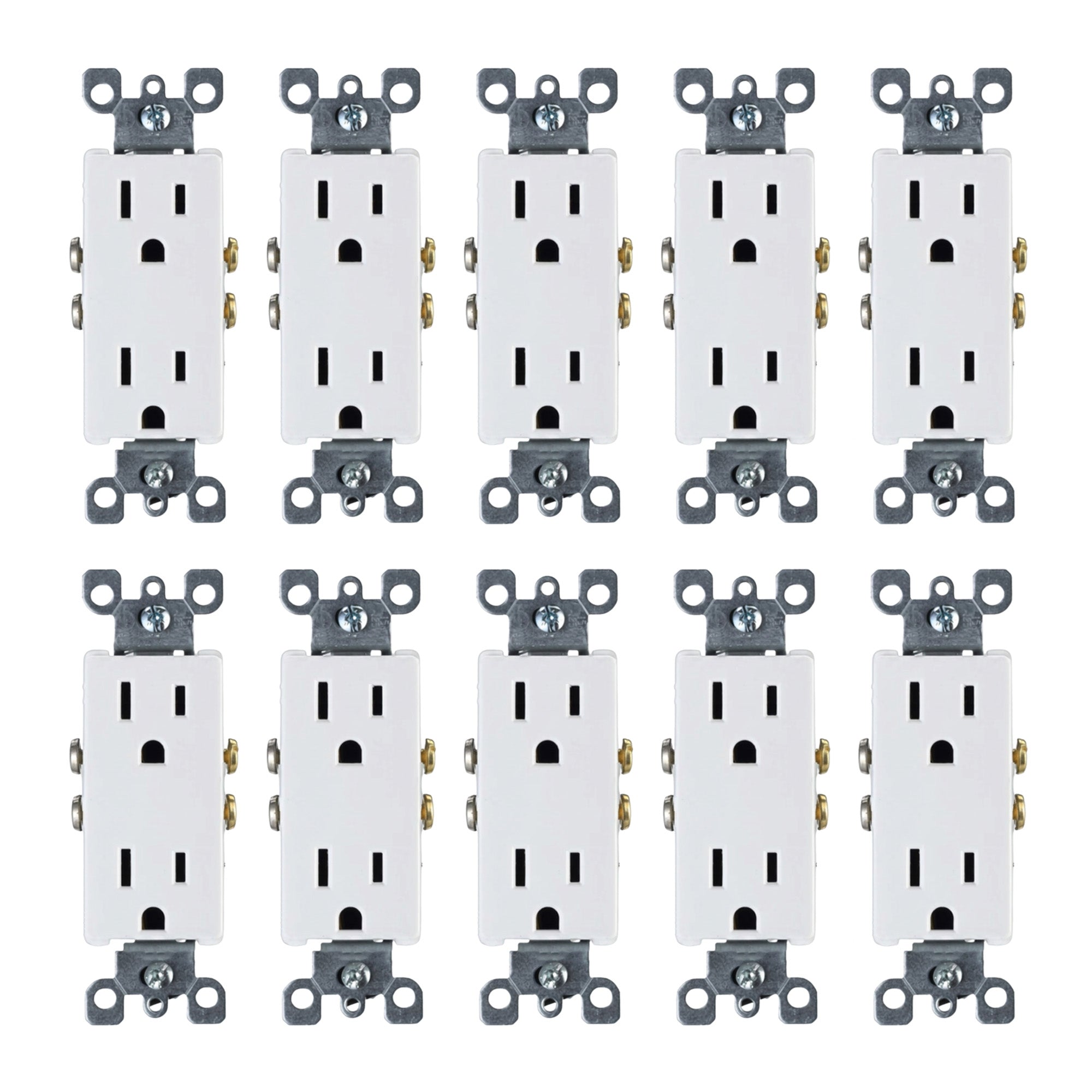 Decora Tamper-Resistant Duplex Power Receptacle (15A 125V) 10 Pack
