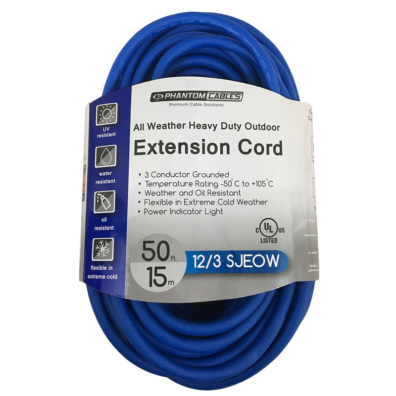Outdoor All-Weather Extension Cord - 5-15P to 5-15R - SJEOW - Power Indicator Light