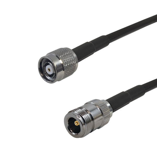 Premium Phantom Cables Times Microwave LMR-195 N-Type Female to TNC-RP (Reverse Polarity) Male Cable
