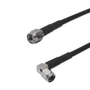 Premium Phantom Cables Times Microwave LMR-195 SMA Male to SMA (Right Angle) Male Cable