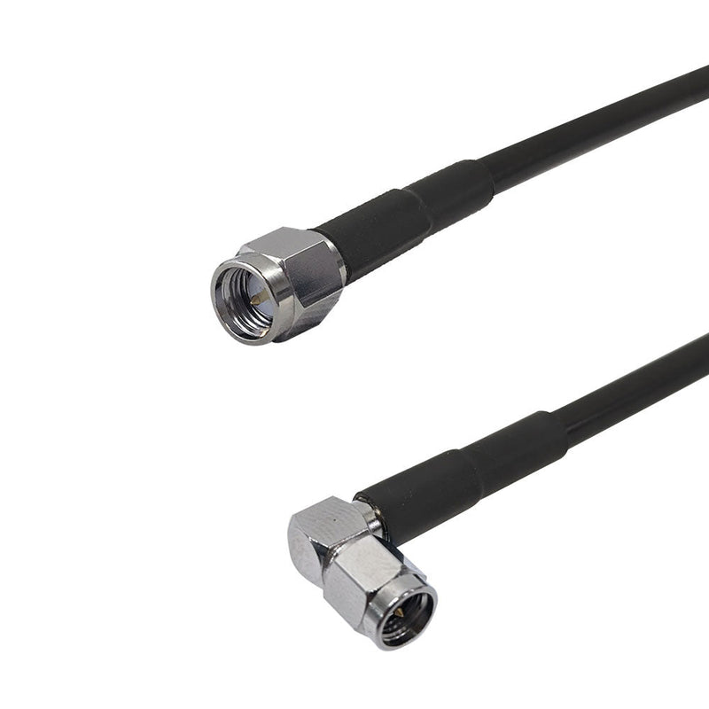 Premium Phantom Cables Times Microwave LMR-195 SMA Male to SMA (Right Angle) Male Cable