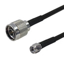 Premium Phantom Cables Times Microwave LMR-240 Ultra Flex N-Type Male to SMA Male Cable