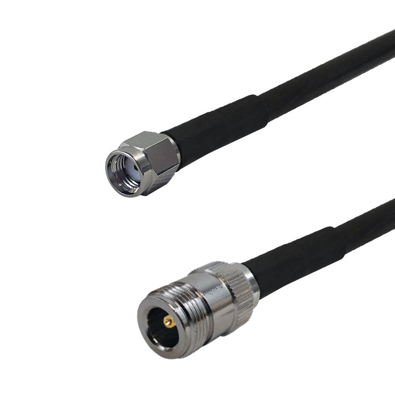 Premium Phantom Cables Times Microwave LMR-240 N-Type Female to SMA-RP (Reverse Polarity) Male Cable