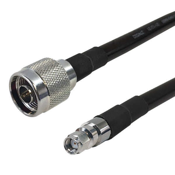 Premium Phantom Cables Times Microwave LMR-400 N-Type Male to SMA-RP (Reverse Polarity) Male Cable
