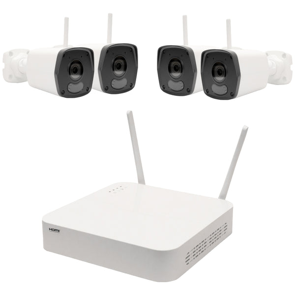 4-Channel Wireless NVR With 4x 2MP Wireless Cameras