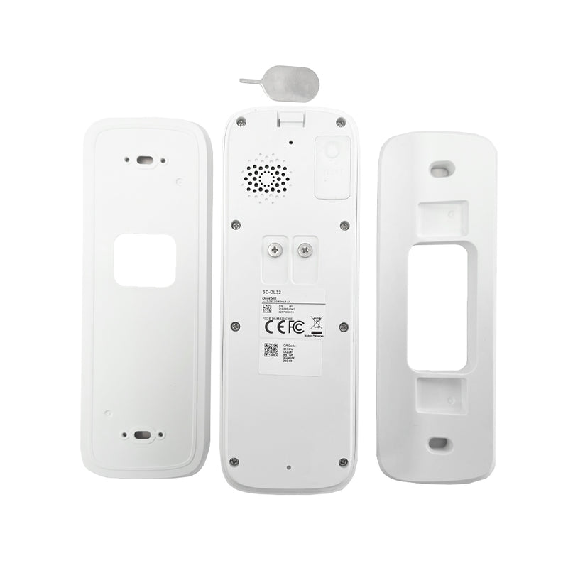 3MP Dual Camera Video Doorbell - WiFi - IR - IP65 - WHITE