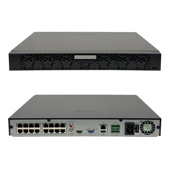 16-Channel IP NVR - 12MP - 4K 320Mbps - 16x PoE - 2x SATA