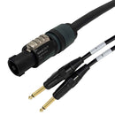 Premium Phantom Cables 4-Pole speakON to 2x 1/4 inch TS Speaker Cable FT4