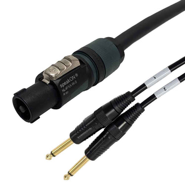Premium Phantom Cables 4-Pole speakON to 2x 1/4 inch TS Speaker Cable