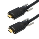 USB 3.1 Type C Male to Type-C Male AOC Drag Chain Cable with Thumbscrews - 10Gbps - 800mA - Black