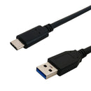USB 3.1 Type-C Male to A Male Cable 10G 3A - 1.5ft - Black