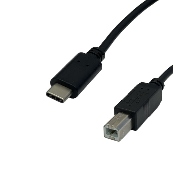 USB 2.0 Type-C Male to B Male Cable 480Mbps 3A - Black
