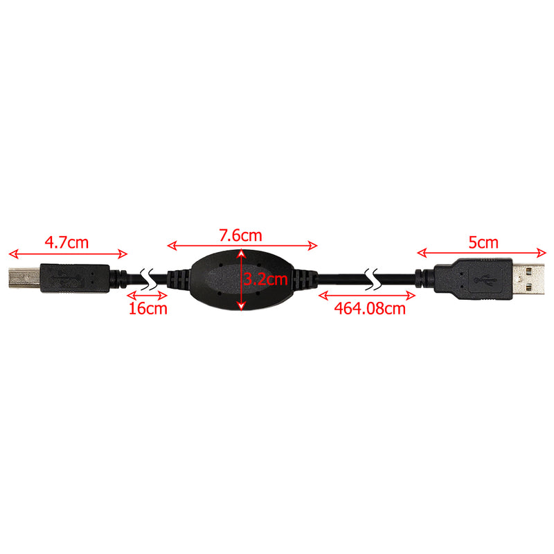 USB A Male to B Male 2.0 Active Cable - FT4