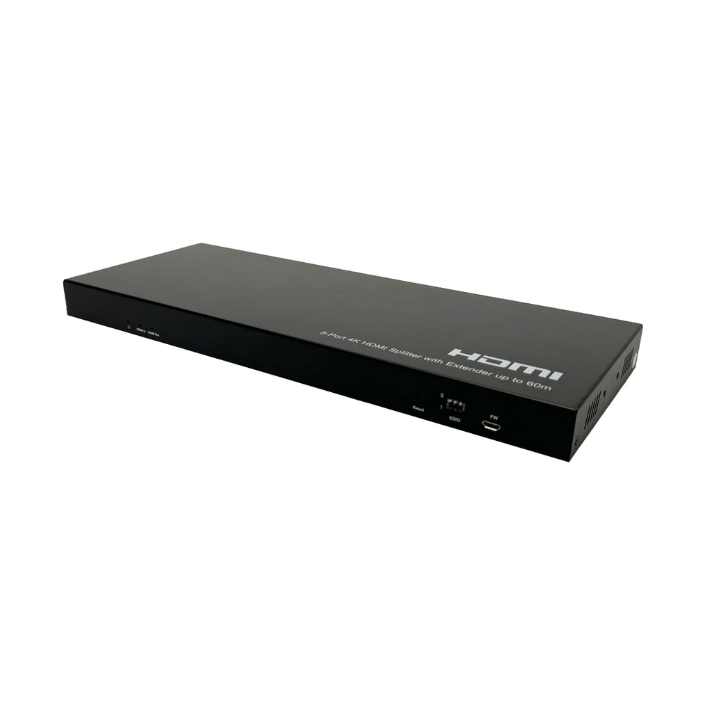 Retangular Hdm 1x8 HDMI Splitter Extender - 60m (4K 60Hz 4:4:4) with Loop out & Recei